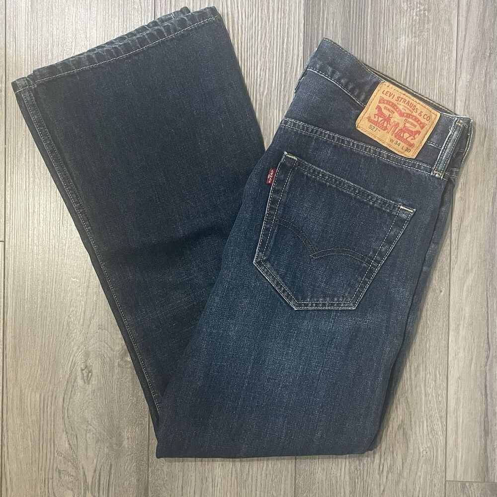 Levi's 527 Boot Cut Jeans Men's 34x30 Dark Wash Denim